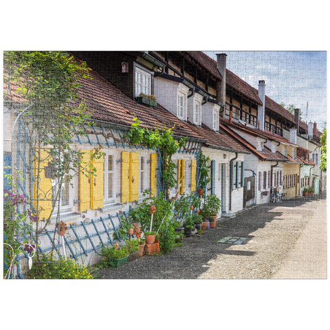 puzzleplate Wohnhäuser der Stadtsoldaten im Mittelalter, "Kasarmen" innerhalb der Stadtmauer 1000 Puzzle