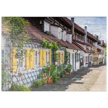 puzzleplate Wohnhäuser der Stadtsoldaten im Mittelalter, Kasarmen innerhalb der Stadtmauer 100 Puzzle