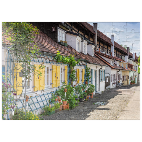 puzzleplate Wohnhäuser der Stadtsoldaten im Mittelalter, "Kasarmen" innerhalb der Stadtmauer 100 Puzzle
