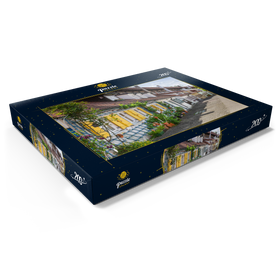 Darstellung des Puzzle Motivs Wohnhäuser der Stadtsoldaten im Mittelalter, Kasarmen innerhalb der Stadtmauer - Puzzleteile: 200