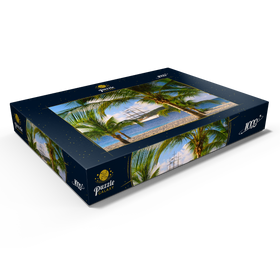 Darstellung des Puzzle Motivs Windjammer Sea Cloud vor Palm Island, Grenadinen, Karibik - Puzzleteile: 1000