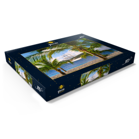 Darstellung des Puzzle Motivs Windjammer Sea Cloud vor Palm Island, Grenadinen, Karibik - Puzzleteile: 100