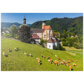 Darstellung des Puzzle-Motivs Kloster St. Trudpert im Münstertal im südlichen Schwarzwald – Puzzleteile: 1000