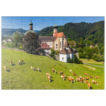 puzzleplate Kloster St. Trudpert im Münstertal im südlichen Schwarzwald 100 Puzzle
