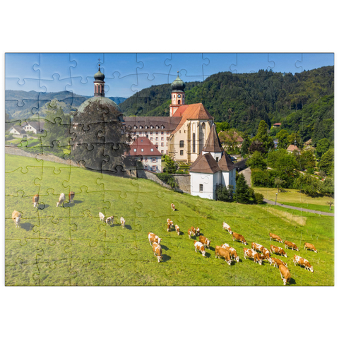 puzzleplate Kloster St. Trudpert im Münstertal im südlichen Schwarzwald 100 Puzzle