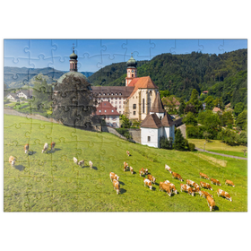 Darstellung des Puzzle Motivs Kloster St. Trudpert im Münstertal im südlichen Schwarzwald - Puzzleteile: 100