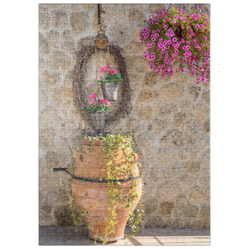 Darstellung des Puzzle Motivs Amphore mit Blumen - Puzzleteile: 500