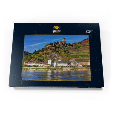 Blick über den Rhein mit Burg Gutenfels in Kaub, Rheintal 1000 Puzzle Schachtel Ansicht3