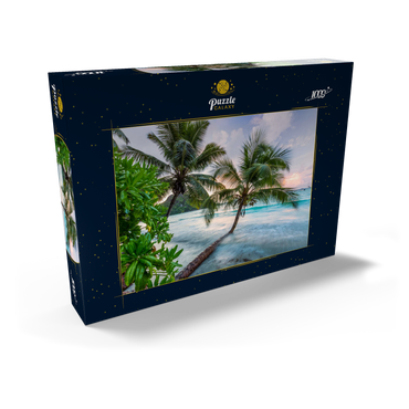 Abend an der Anse Volbert, Insel Praslin, Seychellen 1000 Puzzle Schachtel Ansicht2