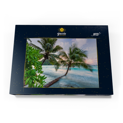 Abend an der Anse Volbert, Insel Praslin, Seychellen 1000 Puzzle Schachtel Ansicht3