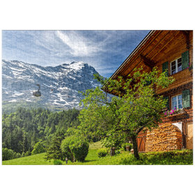 Darstellung des Puzzle-Motivs Neue Seilbahn Eiger Express zum Eiger Gletscher (2320m) – Puzzleteile: 1000
