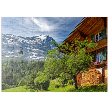 puzzleplate Neue Seilbahn Eiger Express zum Eiger Gletscher (2320m) 100 Puzzle