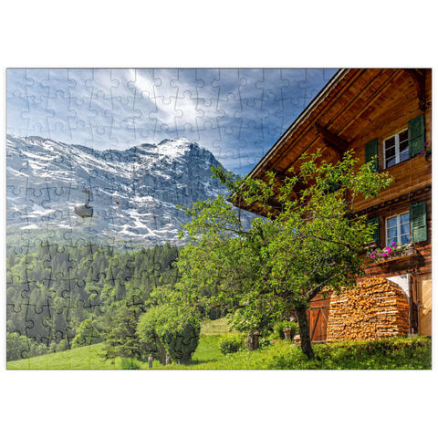 puzzleplate Neue Seilbahn Eiger Express zum Eiger Gletscher (2320m) 200 Puzzle