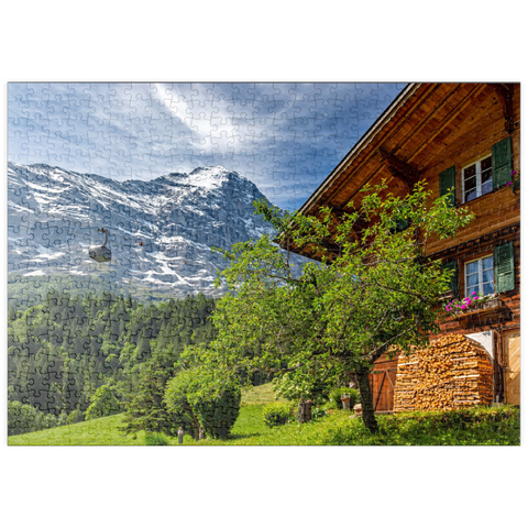 puzzleplate Neue Seilbahn Eiger Express zum Eiger Gletscher (2320m) 500 Puzzle