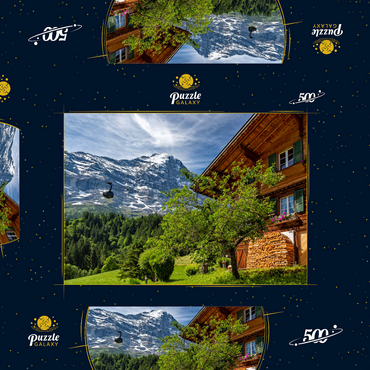 Neue Seilbahn Eiger Express zum Eiger Gletscher (2320m) 500 Puzzle Schachtel 3D Modell