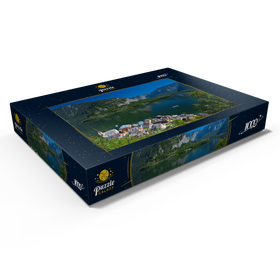 Darstellung des Puzzle Motivs Hallstatt am Hallstättersee mit Evangelischer Christuskirche, Salzkammergut - Puzzleteile: 1000