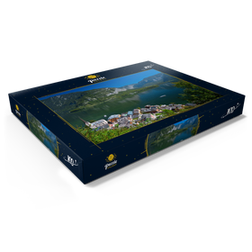 Darstellung des Puzzle Motivs Hallstatt am Hallstättersee mit Evangelischer Christuskirche, Salzkammergut - Puzzleteile: 100