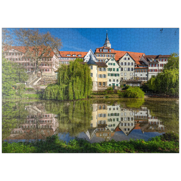 puzzleplate Tübinger Altstadt mit Stiftskirche am Neckar 1000 Puzzle