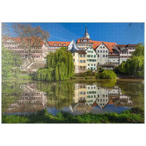 puzzleplate Tübinger Altstadt mit Stiftskirche am Neckar 1000 Puzzle