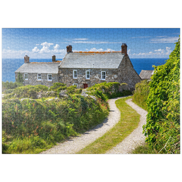 puzzleplate Weg zu einem Farmhaus am Cape Cornwall, Penwith Peninsula, Cornwall 1000 Puzzle