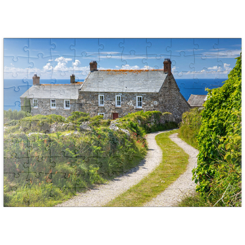 puzzleplate Weg zu einem Farmhaus am Cape Cornwall, Penwith Peninsula, Cornwall 100 Puzzle