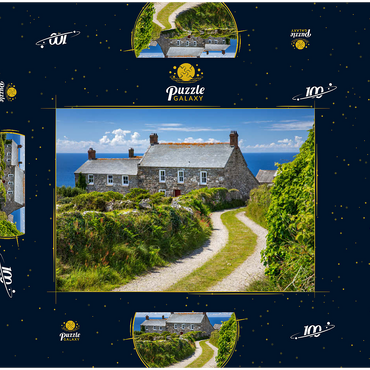 Weg zu einem Farmhaus am Cape Cornwall, Penwith Peninsula, Cornwall 100 Puzzle Schachtel 3D Modell