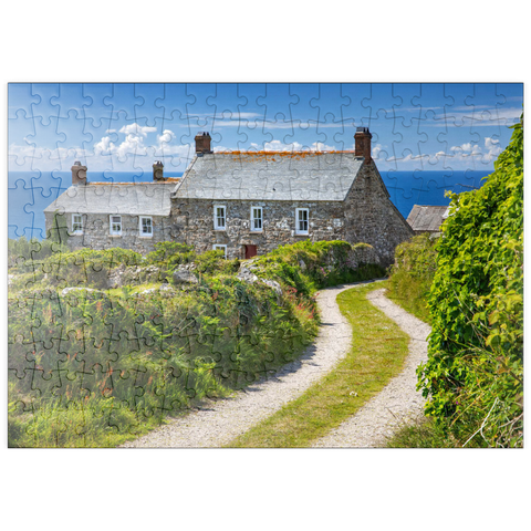 puzzleplate Weg zu einem Farmhaus am Cape Cornwall, Penwith Peninsula, Cornwall 200 Puzzle