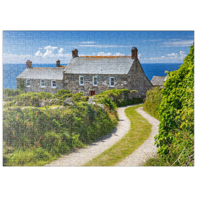 Darstellung des Puzzle-Motivs Weg zu einem Farmhaus am Cape Cornwall, Penwith Peninsula, Cornwall – Puzzleteile: 500