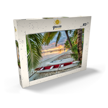 Palmenstrand am Hotel Les Tipaniers am Hauru Point, Insel Moorea 100 Puzzle Schachtel Ansicht2