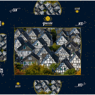 Fachwerkhäuser in der Siedlung Alter Flecken 100 Puzzle Schachtel 3D Modell