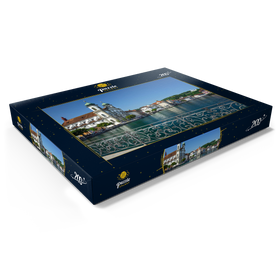 Darstellung des Puzzle Motivs Blick vom Rathaussteg über die Reuss zur Jesuitenkirche, Luzern - Puzzleteile: 200