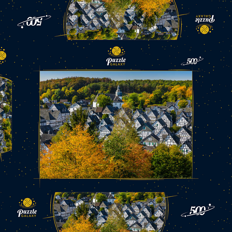 Blick über die Bergmannssiedlung Alter Flecken 500 Puzzle Schachtel 3D Modell