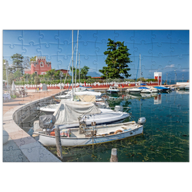 Darstellung des Puzzle Motivs Hafen von Padenghe sul Garda - Puzzleteile: 100