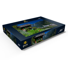Alternative Darstellung des Puzzle-Motivs Alte Hütte mit Blick auf Hallstatt am Hallstättersee – Puzzleteile: 500