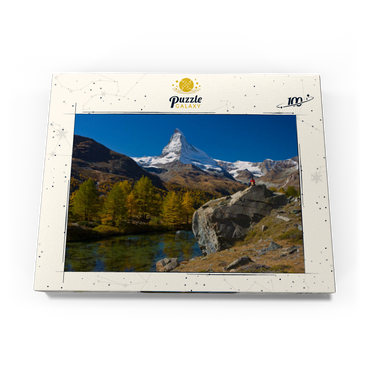 Grindjisee (2334 m) mit Blick auf das Matterhorn (4478 m) bei Zermatt (1620 m) 100 Puzzle Schachtel Ansicht3