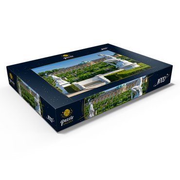 Französischer Garten mit dem Schloss Sanssouci und den Weinbergterrassen im Park 1000 Puzzle Schachtel Ansicht1