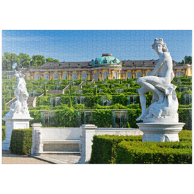 Darstellung des Puzzle-Motivs Französischer Garten mit dem Schloss Sanssouci und den Weinbergterrassen im Park – Puzzleteile: 1000