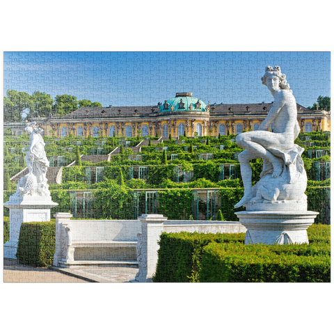 puzzleplate Französischer Garten mit dem Schloss Sanssouci und den Weinbergterrassen im Park 1000 Puzzle