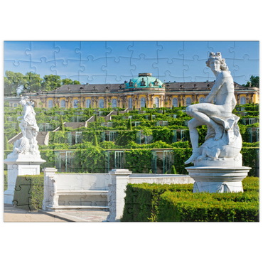 puzzleplate Französischer Garten mit dem Schloss Sanssouci und den Weinbergterrassen im Park 100 Puzzle