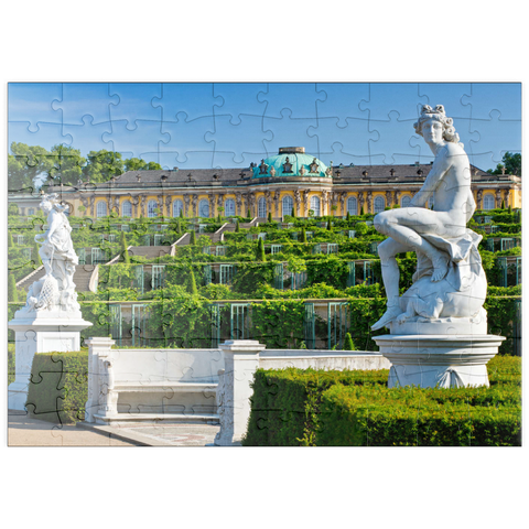 puzzleplate Französischer Garten mit dem Schloss Sanssouci und den Weinbergterrassen im Park 100 Puzzle