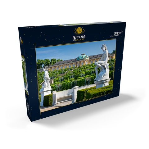Französischer Garten mit dem Schloss Sanssouci und den Weinbergterrassen im Park 200 Puzzle Schachtel Ansicht2