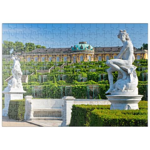 puzzleplate Französischer Garten mit dem Schloss Sanssouci und den Weinbergterrassen im Park 200 Puzzle
