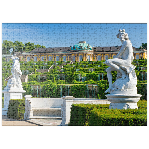 puzzleplate Französischer Garten mit dem Schloss Sanssouci und den Weinbergterrassen im Park 500 Puzzle