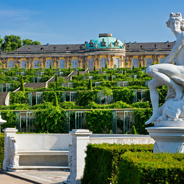 Französischer Garten mit dem Schloss Sanssouci und den Weinbergterrassen im Park 500 Puzzle 3D Modell