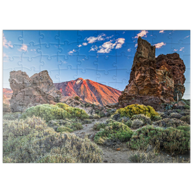 Darstellung des Puzzle Motivs Pico del Teide (3718m) in der Caldera de las Canadas, Teneriffa - Puzzleteile: 100