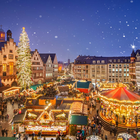 Weihnachtsmarkt auf dem Römerberg, Frankfurt 1000 Puzzle 3D Modell