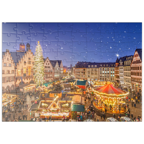 puzzleplate Weihnachtsmarkt auf dem Römerberg, Frankfurt 100 Puzzle