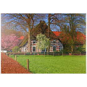 Darstellung des Puzzle-Motivs Bauernhaus in Sauensiek, Niedersachsen, Deutschland – Puzzleteile: 1000