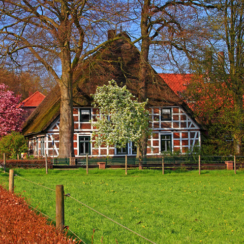 Bauernhaus in Sauensiek, Niedersachsen, Deutschland 1000 Puzzle 3D Modell