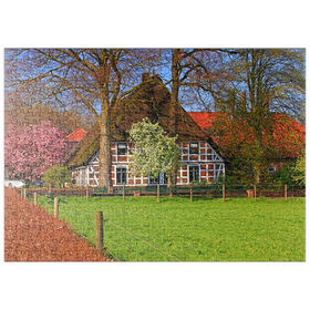 Darstellung des Puzzle-Motivs Bauernhaus in Sauensiek, Niedersachsen, Deutschland – Puzzleteile: 500